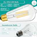 LED Light Bulbs 8W Edison Bulbs 100 Watt Equivalent, Vintage ST64 LED Light Bulbs 1400LM, E26 Medium Base, Antique Clear Glass Filament Bulbs, 2700K Warm White with 90+ CRI, Non-Dimmable, 8-Pack