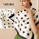 Dailyacc Hair Bandanas Scarf For Women Lightweight Fashion Neck Silk Satin Head Scarves For Sleeping Handbags Scarf (9-white Spot/27.5*27.5in)