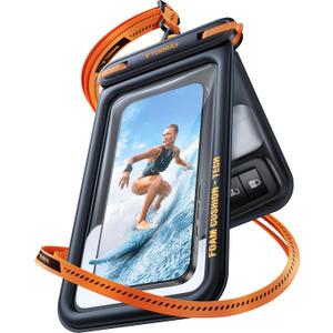 TORRAS IP68 Waterproof Phone Pouch Double Space, Floating Waterproof Phone Case with Lanyard for iPhone 16 Pro Max 15 14 13 S25 S24, Phone Dry Bag Vacation Cruise Ship Travel Essentials 7.0'', Black