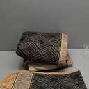 Cottolester Fall Quilt Set Queen Size 3 Pieces,Brown Striped Bedspread,Boho Plaid Bedding Set Soft Microfiber Quilt with 2 Pillow Shams 96"x90"