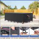 Patio Furniture Cover Rectangle Waterproof, Patio Outdoor Table and Chairs Dining Table Cover Oxford Tear-Resistant, Furniture Set Covers for Winter - 84 x 52 x 28 Inch