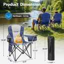 ZENPETIO Oversized Camping Chair, Heavy Duty Folding Lawn Chairs 500 lbs, Color: Blue/Gray-1