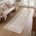 2x6 Washable Kitchen Runner Rug Non-Slip Vintage Pink Throw Carpet