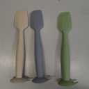 Baby Diaper Cream Spatula 3 Pack Diaper Spatulas Soft Silicone Diaper Cream Applicator Baby Butt Paste Spatula Brush with Suction Base,Full Size(Gray+Off-white+Green