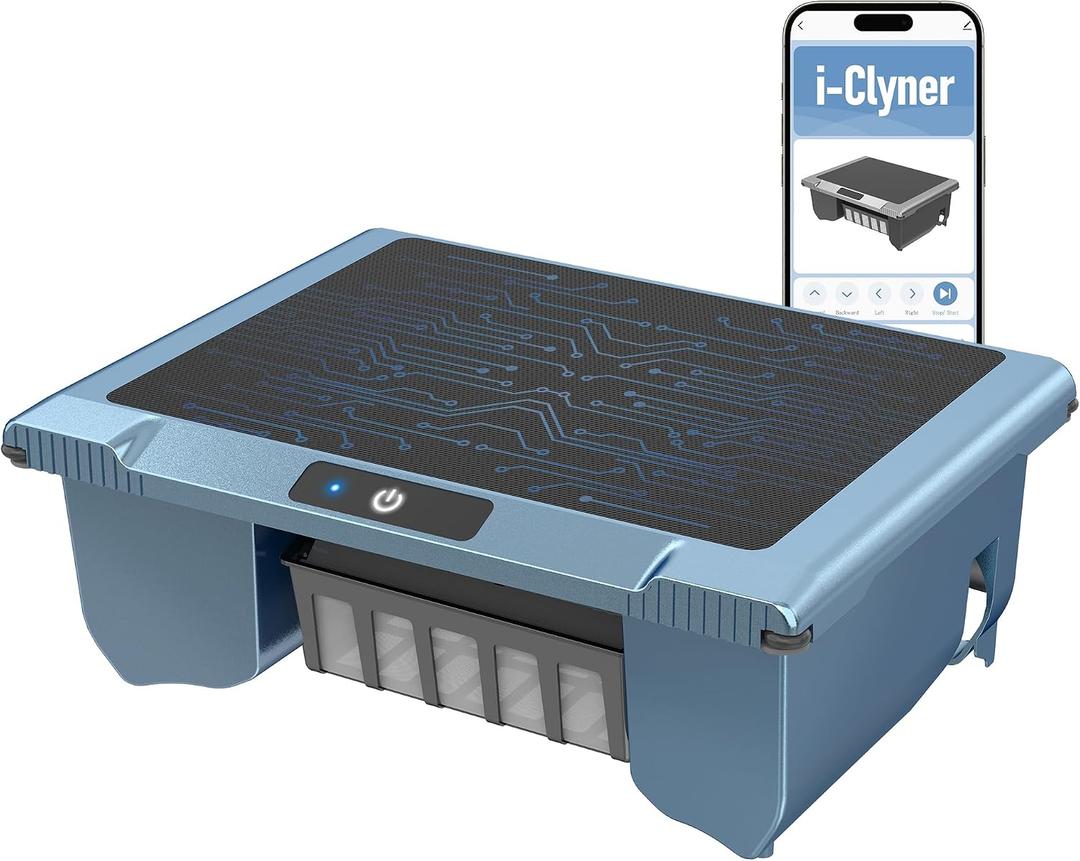 T1B Solar Powered Pool Skimmer Robot, Automatic Robotic Pool Surface Skimmer Cleaner with 24/7 Cleaning, Dual Charging Modes, Auto-Dock, Inground & Above-Ground Pools (Blue)