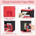 Refasy Piggy Bank Cash Coin Can ATM Bank Electronic Coin Money Bank for Kids Age 3-12, Money Savings Box Mini ATM Coin Bank Toys Gifts for 3 4 5 6 7 8 9 10 11 12 Year Old Boys Girls (Red)