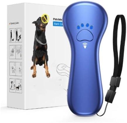 Ultrasonic Dog Bark Control Device, 2-in-1 Anti-Barking Trainer with 16.4 Ft Range, Dog Bark Deterrent Rechargeable, Blue