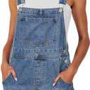Glamaker Denim Overall Shorts for Women Summer Casual Jean Romper Jumpsuit Loose Fit Outfits Rompers with Pockets 2025 (X-Large, Denim Classic Blue)