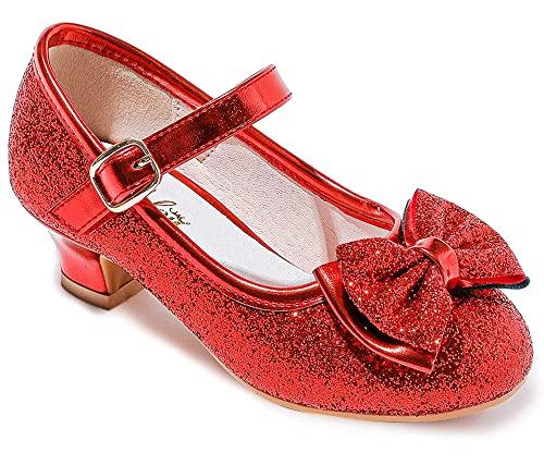 Amazon.com | Walofou Flower Red Girl Shoe Princess Shoes Girls' Flat for Toddler/Little Kid Girls' Shoes/Big Kid (2801 Red 9) | Flats