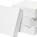 Mefleet 16 Pack 12x12x4 Inches Large Gift Boxes with Lids Extra Deep Square Shirt Clothes Scarf Box for Christmas Presents, Holidays, Birthday, Wedding Gift Wrapping White