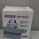 JESIMAIK Hat Press, Mini Heat Press Machine for Caps, T-Shirt & More, Curved Heating Plate and Silicone Base, Fast Heating, No Crease, LCD Digital Temperature &Timer Control - Lake Blue