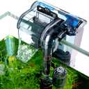 AQQA Aquariums Power Filter 74GPH,External Hang On Fish Tank Sponge Filter with Surface Skimmer,Adjustable Flowrate 3-Step Cascade Aquarium Filtration for Freshwater Saltwater 5-10 Gallon