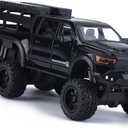 FRJV Pickup Truck Toy 1/ 24 Diecast Trucks Mammoth Model Car Kits, Metal Toy Truck Suitable for Kids and Car Collection, Pull Back Cars with Light and Sound, Trucks for Kids Ages 4-8 (Black）