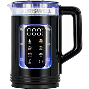 Electric Tea Kettle with Temperature Control, Glass smart Water Boiler for Tea, Coffee & Boil, Automatic Shut Off, 12h Keep Warm & One-Touch 6 Presets