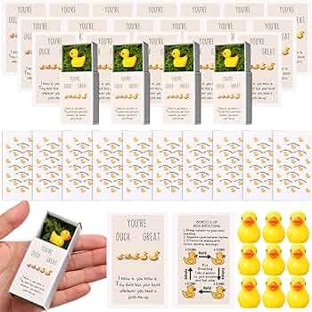 Wonderjune 72 Pcs Emotional Nuggets Support Coworker Bulk Appreciation Gifts for Social Worker Volunteer Employee Office Staff Team Teacher Positive Affirmations Cards Thank You Gifts (Duck)