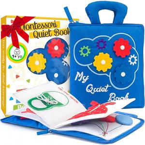 deMoca Busy Book for Toddlers 1-3 - Airplane Toys for Toddlers 1-3, My Quiet Book Montessori Toys for 1 Year Old with Kids Plane Activities, Activity Busy Board, for Boys & Girls