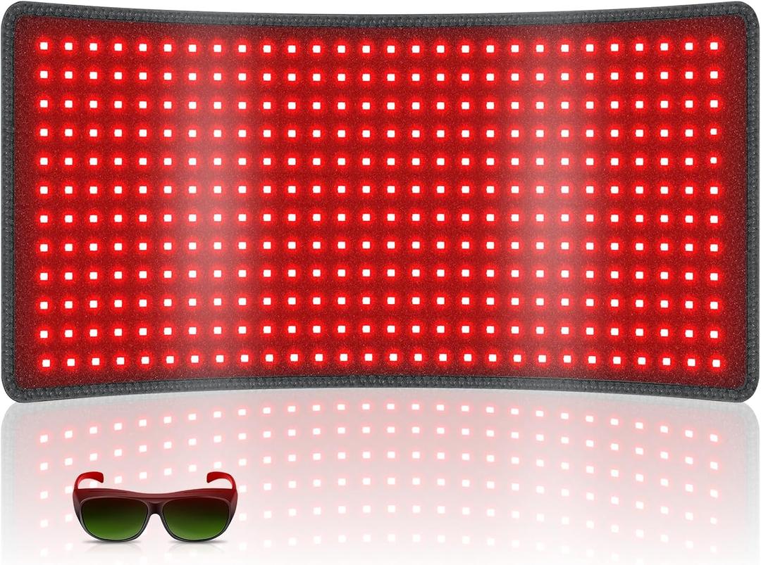 Red Light Therapy for Body, 34.3" x 15.9" Red Light Therapy Mat, 406 LEDs 660nm & 850nm Infrared Therapy Light Pad Blanket with Smart Temp & Timer for Back Belly Shoulder Muscle Pain Relief