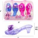 4-Pack Premium Princess Shoes Set - 1.75" Heel Slip On Princess Dress Up Shoes for Little Girls, Durable Pairs of Slip-On Sandal Heels for Kids - Fits Toddler Size 7-10 Multi