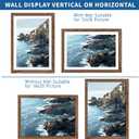 Hongkee 14x20 Picture Frame Set of 2, Rustic Brown Wood Style - Display 14 x 20 Picture without Mat or 12x18 Picture with Mat, Wall Mounting Horizontal and Vertical