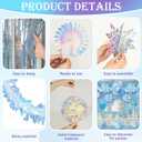 Soulchen 14 Pcs Winter Wonderland Snowflake Party Decorations Baby Shower Party Ornament with 6ft Backdrop Snowflake Hanging Honeycomb Fan and Garland for Baby Its Cold Outside Decor