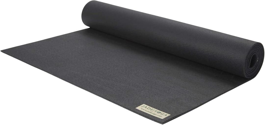 JadeYoga Harmony Yoga Mat - Durable & Thick Gym Fitness Mat, Non-Slip Natural Rubber Yoga Mat - Home Exercise & Stretching Mat, Workout Mat - Yoga, Pilates & Meditation for Women & Men, Size 68x24 inches