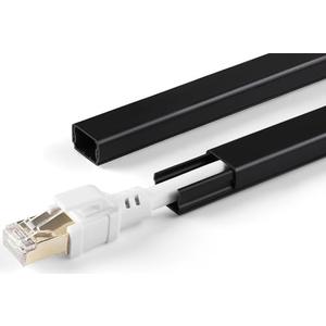 Cord Hider for One Wire, 102in Cable Hider Concealer, Paintable Wall Wire Covers, PVC Cable Management Raceway for A Thick Extension Cord, 6 x L17in W0.59 H0.4in, Black