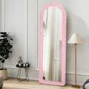Fluffy Mirror Cover for Arched & Full-Length Mirrors (64"x21")  Stretch Fabric, Non-Slip Backing, Decorative Protector  Soft & Durable Dcor (Mirror Not Included) (Pink01)