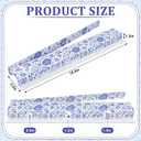 4 Pack Magnetic Chinoiserie Mahjong Tile Racks with Removable Acrylic Pushers, 18.5 Inch Length American Mahjong Racks Holders with Pattern, Fits All Tile Sets (Blue Floral)