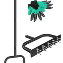 DUCHIFAD Lawn Aerator Spike, Manual Aerator Metal for Compacted Soils and Lawns with Dethatching Rake & 15 Iron Spikes Pre-Assembled Grass Aerator Tools for Yard Lawn Aeration Garden Tool