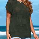 PRETTYGARDEN Womens Spring Tops 2026 Summer Shirts Crochet Cap Sleeve Sweater Pullover Cute Beach Vacation Clothes (Green, M)