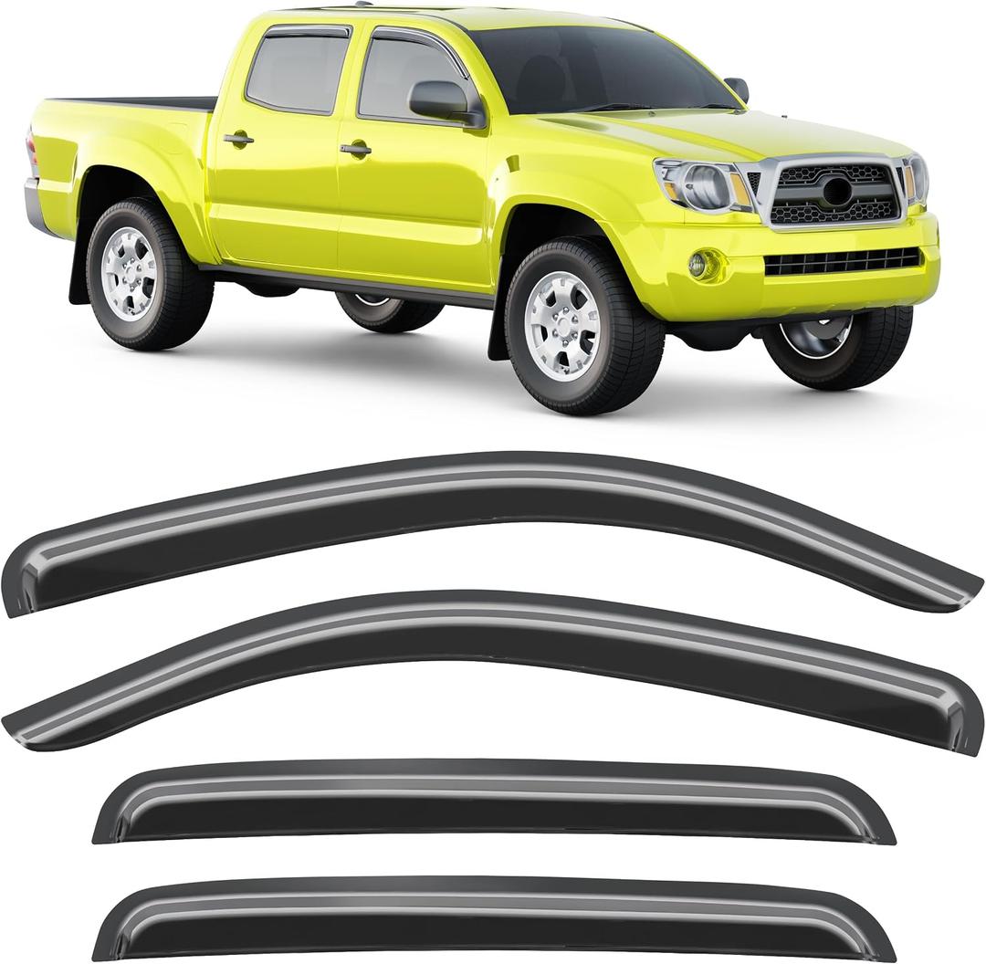 Window Visors Rain Guards for Toyota Tacoma Double Cab 2005-2015