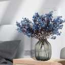 JAKY-Global Babys Breath Silk Artificial Flowers Bulk 12pcs for Fall Decor Fake Flower Bouquet Bulk for Home Kitchen Indoor Bouquet Floral Arrangement Table Centerpieces Party Decor(Blue Ashes)