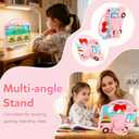 VOFUOE for Samsung Galaxy Tab A11 Plus Case 2025, Galaxy Tab A9 Plus Case 2023 11 Inch for Kids Girls Dessert House Design with Shoulder Straps 360 Rotating Stand Soft Silicone Tablet Cover- Pink