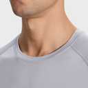 Men's Sun Protection Shirts Lightweight Athletic Quick Dry Rash Guard Cooling Tee (Gray, XXXL)