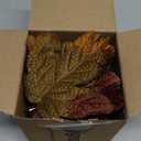 100 Pcs 3D Fake Maple Leaves Bulk Artificial Flowers Fall Decor Faux Autumn Wall Halloween Party Thanksgiving Decorations Floral Arrangement DIY Craft (Medium-Leaf Green)