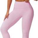 Women Workout Set Single Shoulder Straps Sports Bras and Leggings Set 2 Piece Gym Yoga Active Wear Outfit with Pockets (Medium, Pink)