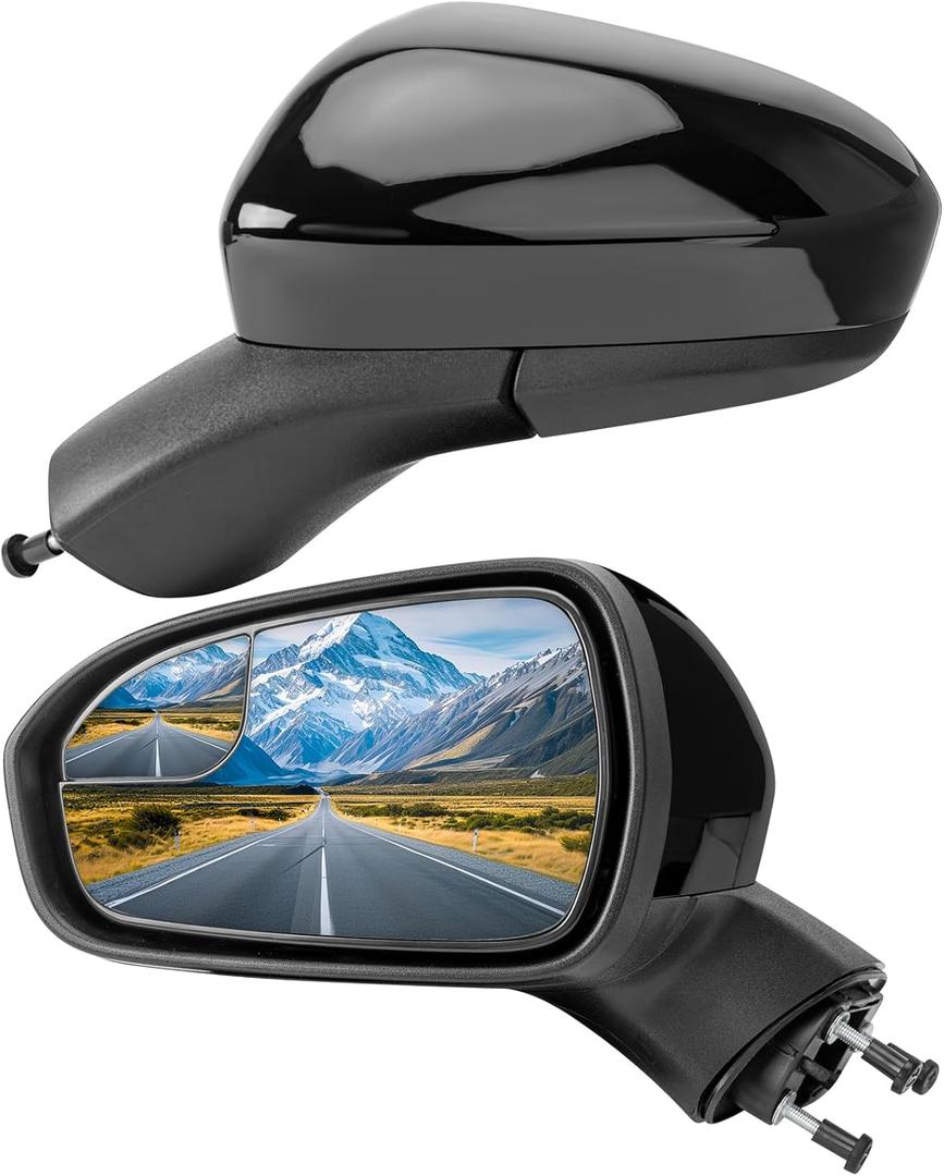 Left Driver Side Rear View Mirror Replacement for Ford Fusion 2016 2017 2018 2019 2020 2021 2022- Rearview Mirrors with 3Pins, Electric Adjustment, black