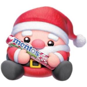 SNACKLES-Christmas 14""-Series 1-Plush 14"" Santa Claus&Mentos (Candy Cane), 77628