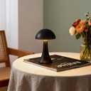 Cordless Table Lamp, Portable LED Desk Lamps, 1800mAh Battery Operated, 3 Color Stepless Dimming Up, for Restaurant, Bedroom, Outdoor Camping, Coffee Shop, Night Light, Rechargeable (Black)