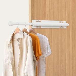 Luvenia Valet Rod,Adjustable Closet Rod 16in Heavy Duty Stainless Steel,Closet Rods For Hanging Clothes Retractable Slide Out Valet Rod For Closet Pull Out For Closet, Laundry Room, Bedroom(White)