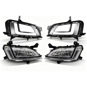 Front Fog Light Assembly Compatible with 2019 2020 2021 Tucson Pair Fog Lamp w/DRL Chrome Housing & Clear Lens 92201D3600 92202-D3600