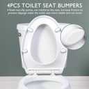 Toilet Seat Elongated, Slow Close Hinges, Four Non-Slip Bumpers, Easy to Install and Clean, Durable Plastic, White Two Sets of Mounting Parts Included