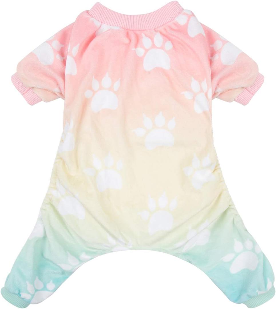 CuteBone Small Dogs Outfit Soft Puppy Onesies Pjs Dog Pajamas Pet Coat Cat Apparel Comfy Doggie Jumpsuit Bodysuit for All Seasons P09XL (X-Large, A05-Gradient footie)