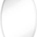 Hamilton Hills Large Oval Mirror 24x36 inch Polished Glass Frameless, Lightweight Mirror for Wall | 1" Beveled Rounded Bathroom Mirrors for Vanity | Oval Hanging Wall Mounted Mirror for Home Gym