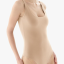 PUMIEY Bodysuit for Women Sleeveless Backless Tank Top Sharp Collection, 2XL, Beige