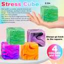4 Pcs Color Texture Fidget Cube Squishy Toys , Squeeze Stress Balls for Kids, Adults ,Squishies Anxiety Relief Maltose Ball, Ice Squishys Sugar Sensory Toy for ADHD , Novel Design Fidgets Cubes