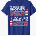 Funny Beer Drinking USA Flag 4th of July T-Shirt T-Shirt Size 2XL