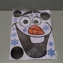 Christmas Snowman Decals - Large Size Snowflakes & Candy Indoor/Outdoor Decorations for Winter Doors & Windows