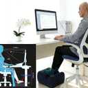 Ergonomic FootstoolTwo-Way Tilt Design with Heel & Arch SupportWide Non-Slip Foam Footrest with 3-Point Support, Removable Washable Cover for Office/Home, for Prolonged Sitting & Under-Desk Use