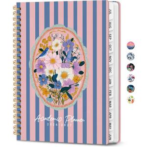 Planner 2026-2027, Academic Year Monthly & Weekly Planner Caledndar, July 2026 - June 2027, Hardcover Large Planning Agenda Book with Tabs for School Office Supplies, 8.5" x 11" - Floral Reverie